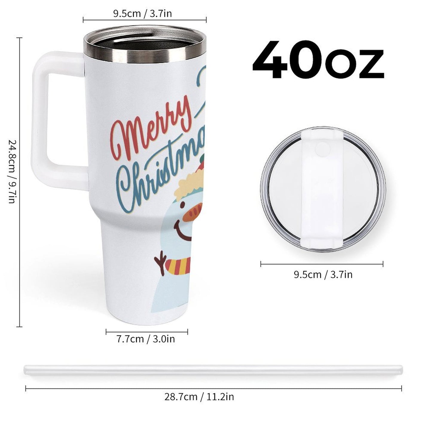 POD US Local 40oz Large Capacity Car Cup Christmas Tree Snowman