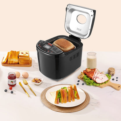 US Local 2LB 19-in-1 Bread Maker Automatic Compact Dough Machine Nonstick 3 Crust Colors