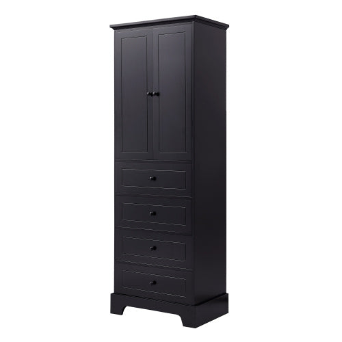 US Local Cabinet With 2 Doors And 4 Drawers For Bathroom, Office