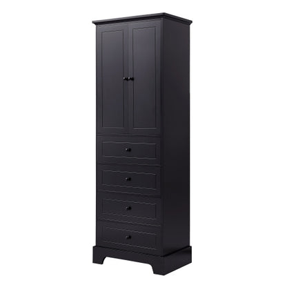US Local Cabinet With 2 Doors And 4 Drawers For Bathroom, Office