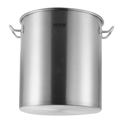 US Local VEVOR Stainless Steel Stockpot, 42 Quart Large Cooking Pots, Cookware Sauce Pot With Strainer, Lid, And Handle, Heavy Duty Commercial Grade Stock Pot, Sanding Treatment, For Large Groups Events Silver