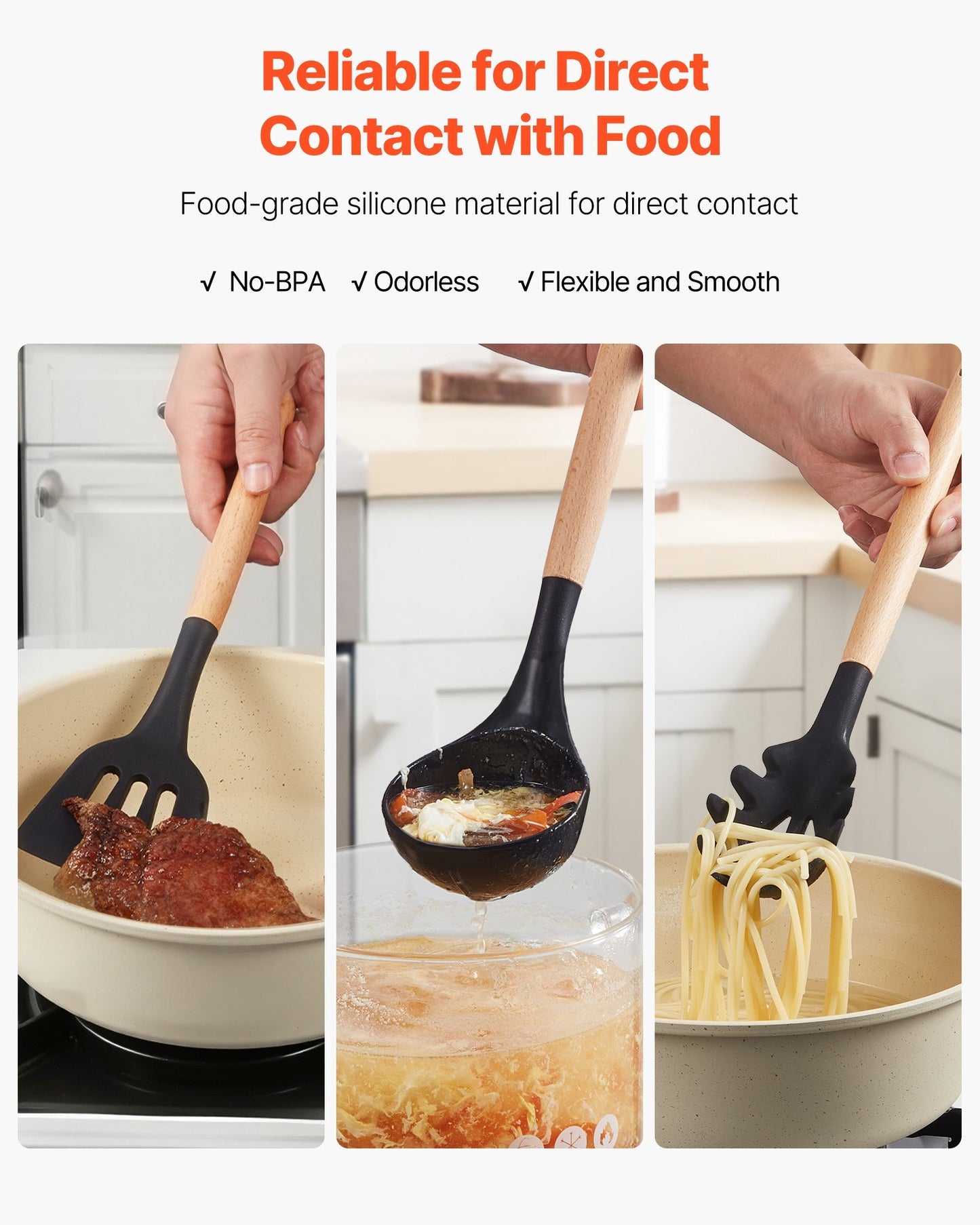 50 PCS Kitchen Cooking Utensils Set Silicone Spatula Spoon Tools Heat Resistant