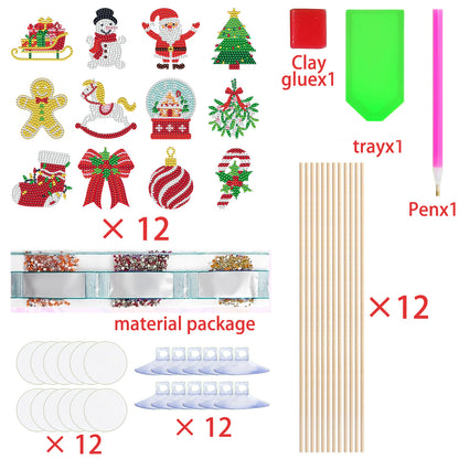 US Local 12 Pcs Christmas Rhinestones Painting Kits