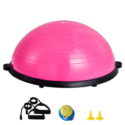 US Local VEVOR Half Exercise Ball Trainer, 23 Inch Balance Ball Trainer, 660lbs Capacity Stability Ball, Yoga Ball With Resistance Bands & Foot Pump, Strength Fitness Ball For Home Gym, Full Body Workout,