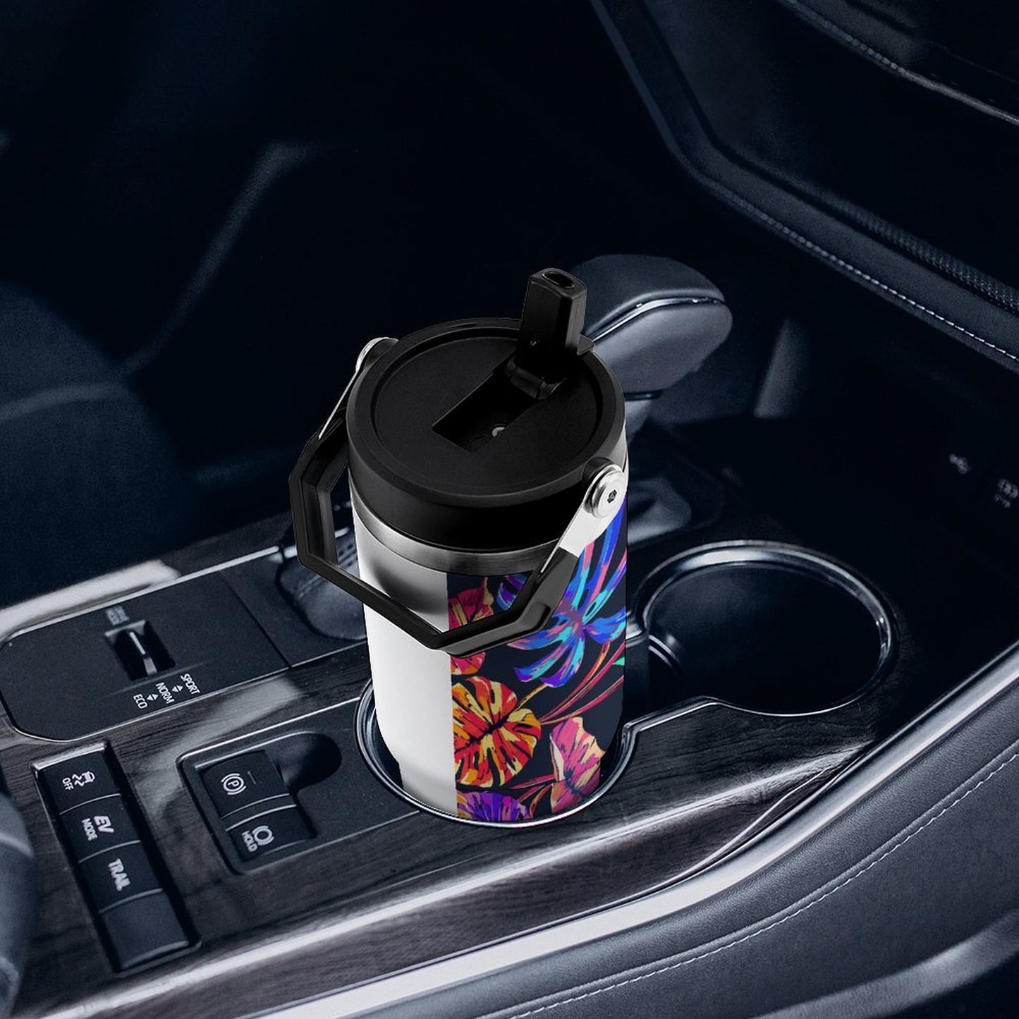 POD US Local Tumbler 30oz Large Capacity Car Cup Monstera, Purple, Pink, Tropical Style