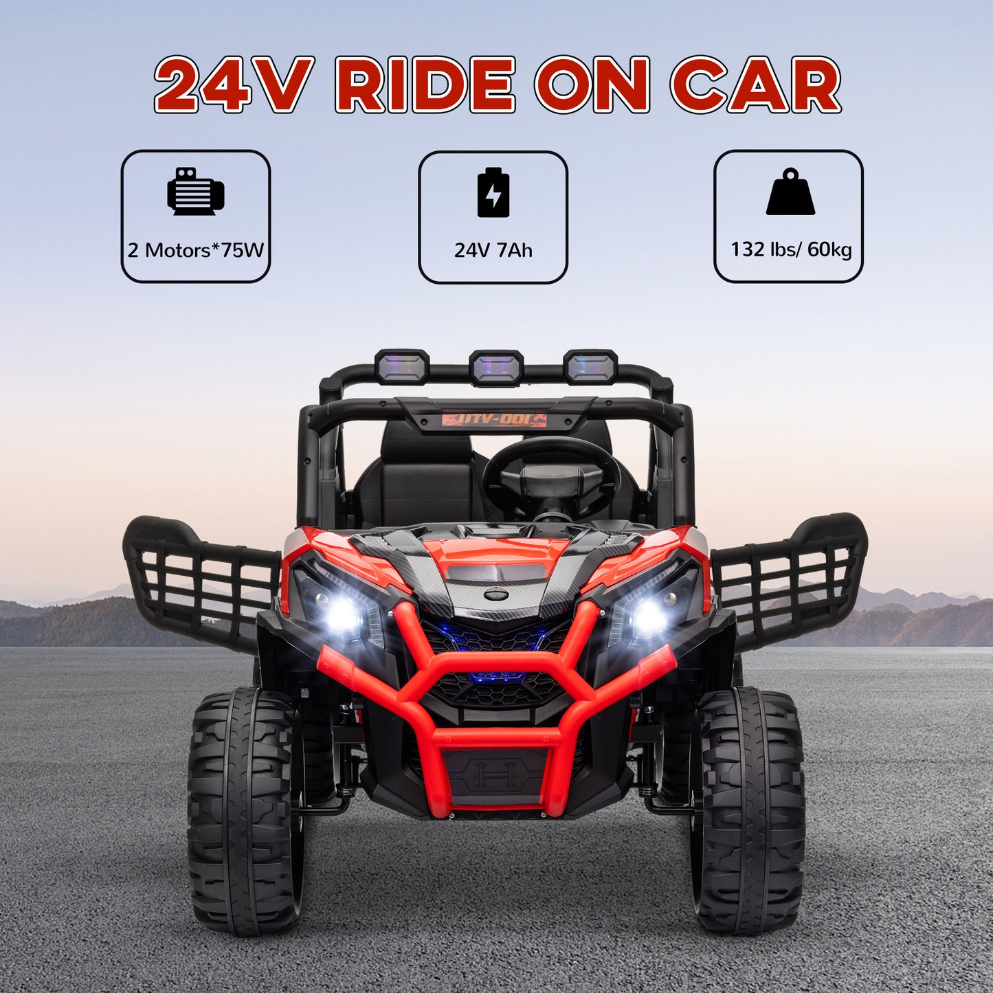 US Local 2 Seater 24V Kids Electric Car w/ Remote Control