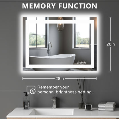US Local Anti-fog LED Bathroom Mirror With Dual Light Source And Three Lighting Modes