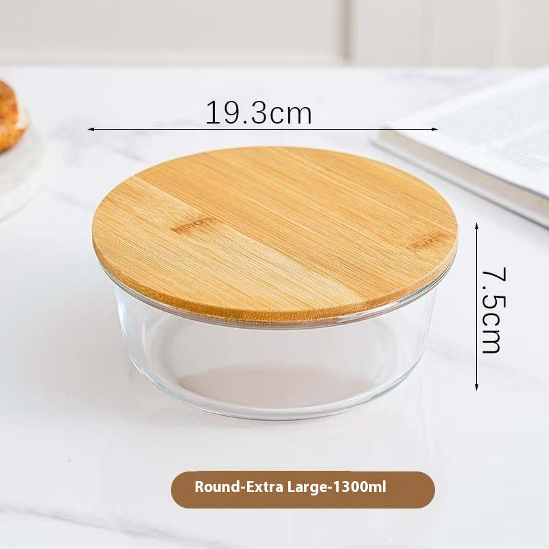 Round Glass Lunch Box Microwave Oven Heating Oven Special Use