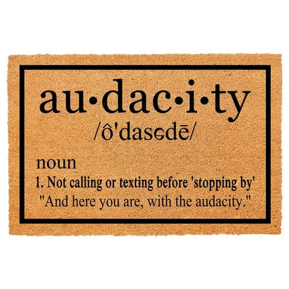 US Local Heavy Duty Natural Coir Welcome Doormat For Front Porch Entryway, Non-Slip Durable Outdoor Mat With Funny Housewarming Gift Design, 23.6x15.7inch 60x40cm