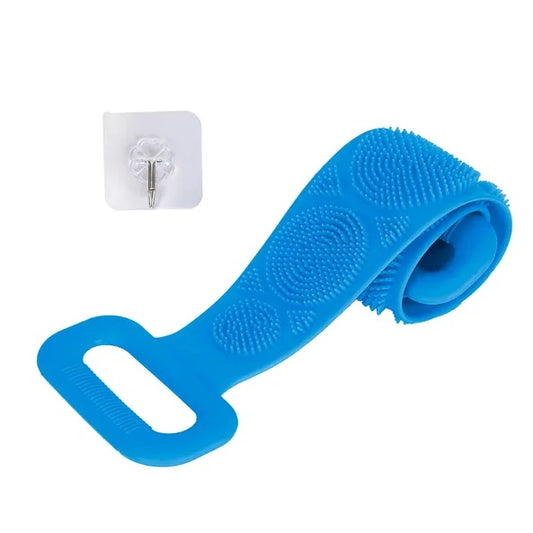 US Local Silicone Back Scrubber Belt For Shower Exfoliating Foaming Body Wash Strap Brush Bristles Massage Dots