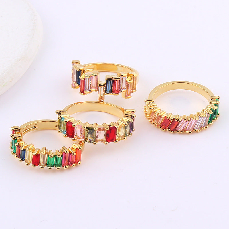 Irregular Rainbow Color Ring Female