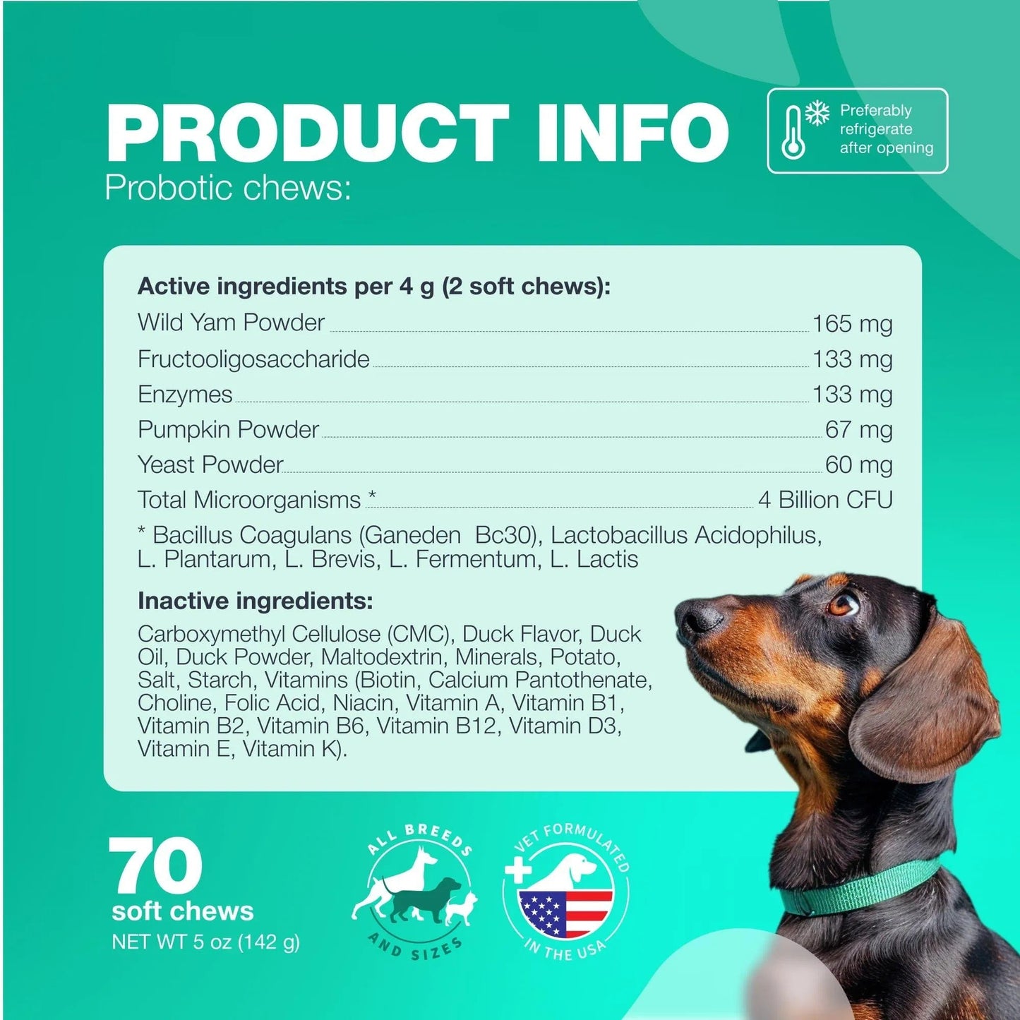 US Local Probiotics For Dogs Support Gut Health Immunity Yeast Balance Itchy Skin Allergies Probiotics And Digestive Enzymes Coprophagia Deterrent For Dogs 180 Probiotic Chews For Dogs