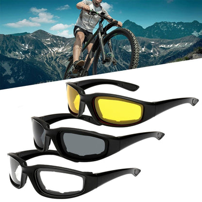 US Local Cycling Sunglasses Chopper Outdoor Sports Glasses For Men Wrap Around UV400 Protection For Fishing Driving Glasses Wind Resistant Clear Yellow Gray Lens 3 Pack