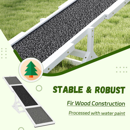 US Local Wooden Dog Agility Seesaw For Training And Exercise, Weather Resistant, 83 L X 16 W X 14 H, White