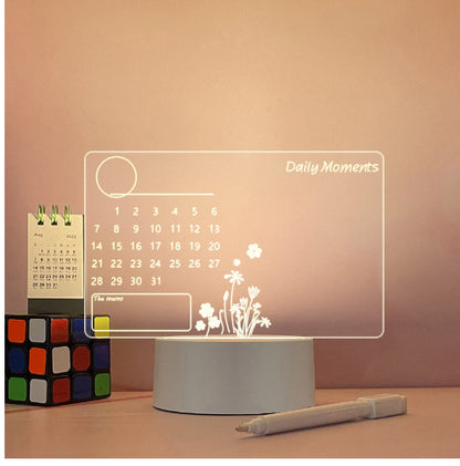 Transparent Luminous Acrylic Note Board Erasable Message Small Whiteboard