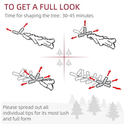 US Local 7.5' Tall Unlit Snow Flocked Artificial Christmas Tree Slim Pencil Xmas Tree With Pine Shape And Realistic Branches, Pink