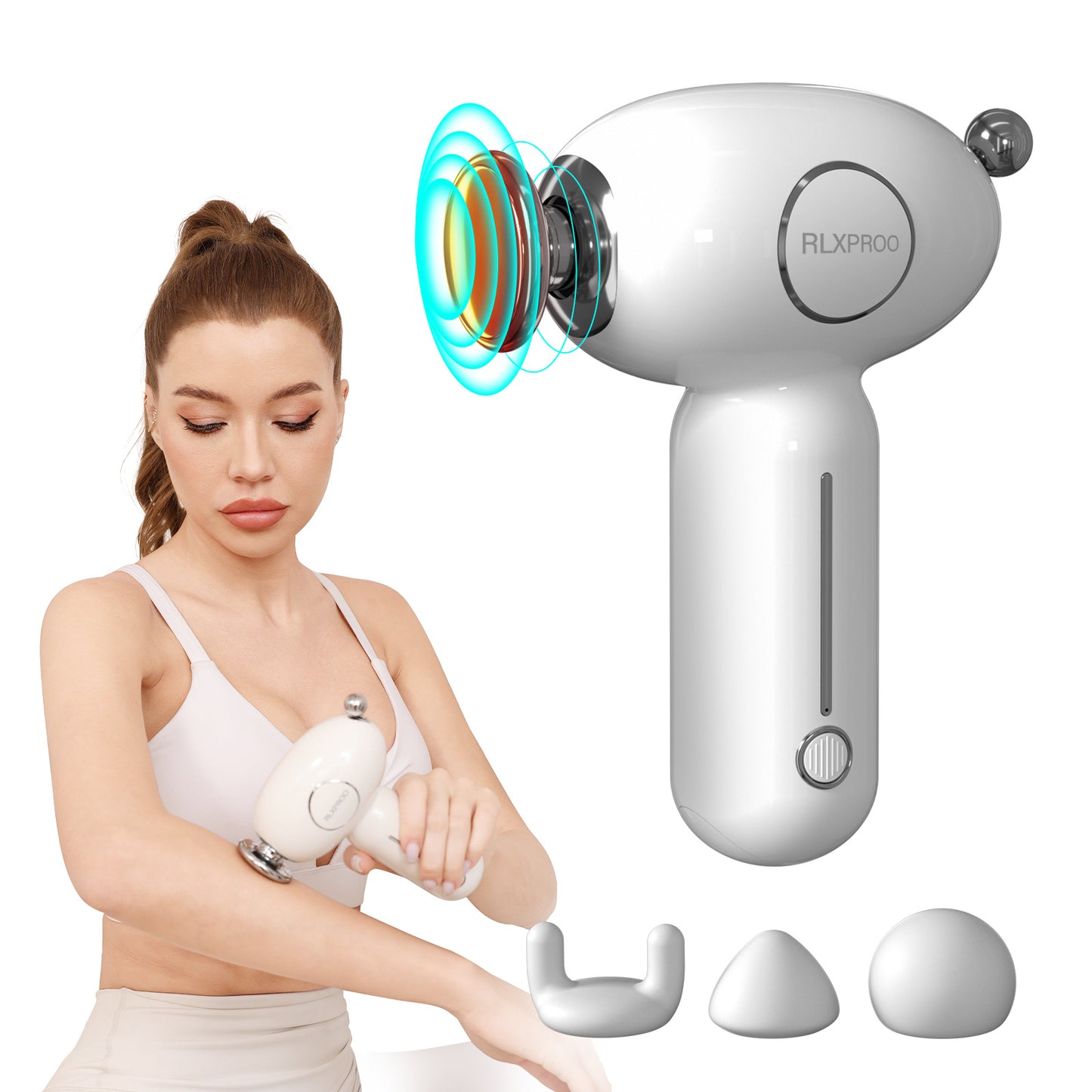 US Local Mini Massage Gun - Deep Tissue Percussion Massager With Heating Function, 5 Speed Levels, Portable Muscle Relaxation For Athletes & Recovery, USB Rechargeable
