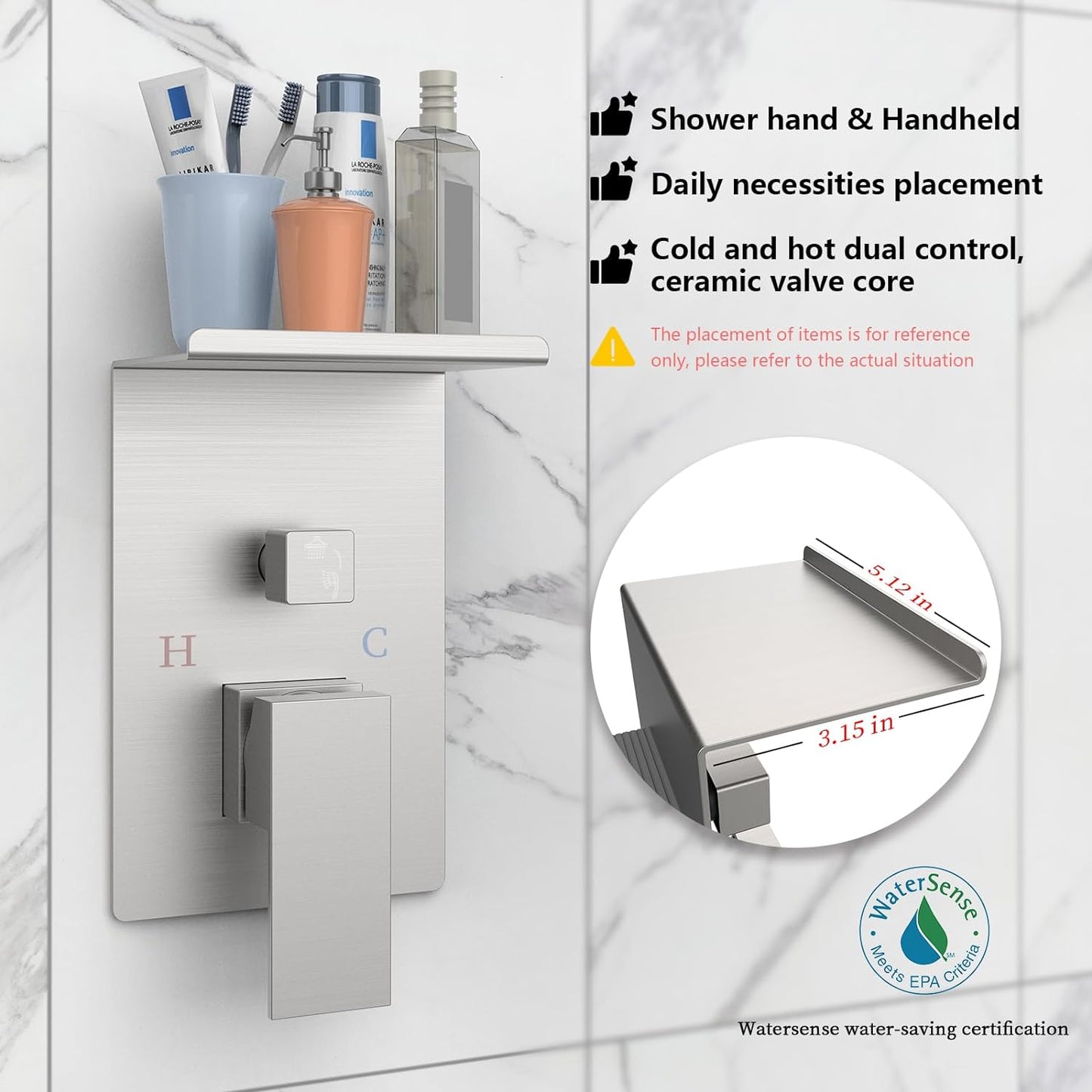 US Local Rainwater Shower System With Storage Rack, Unable To Ship On Weekends