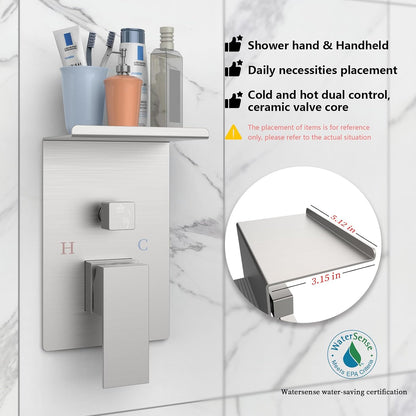 US Local Rainwater Shower System With Storage Rack, Unable To Ship On Weekends