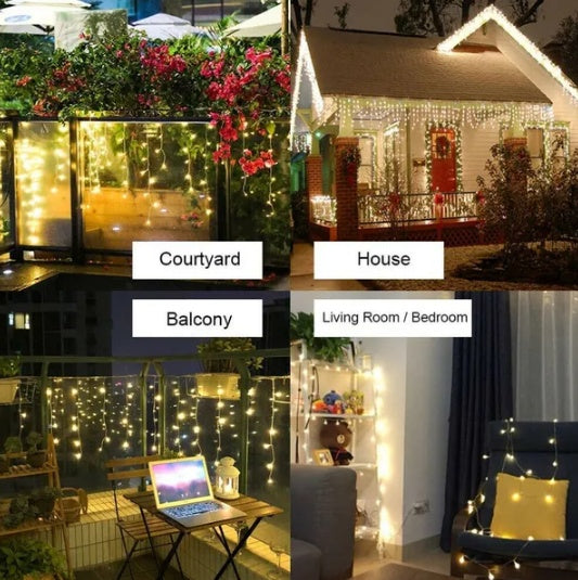 US Local Curtain Icicle Lights Wedding Party LED Fairy Christmas Indoor Outdoor