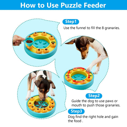 US Local 1Pc Dog Puzzle Food Feeder Slow Feeding Bowl Interactive Toy Dog Treat Dispensing Toy For IQ Training Mental Enrichment For Small Medium Large Dog Cat
