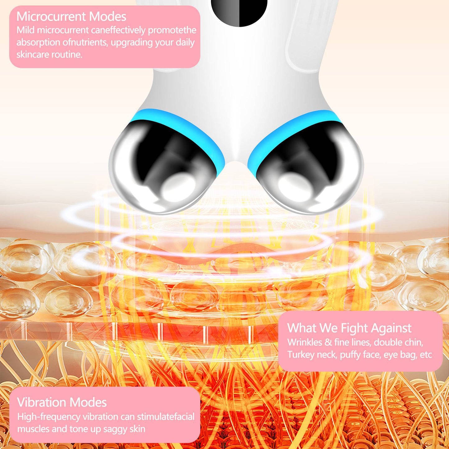 US Local Anti Aging And Wrinkles Microcurrent Facial Device, Boost Skin Care Absorption