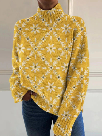 Women's Christmas Printed Turtleneck Sweater