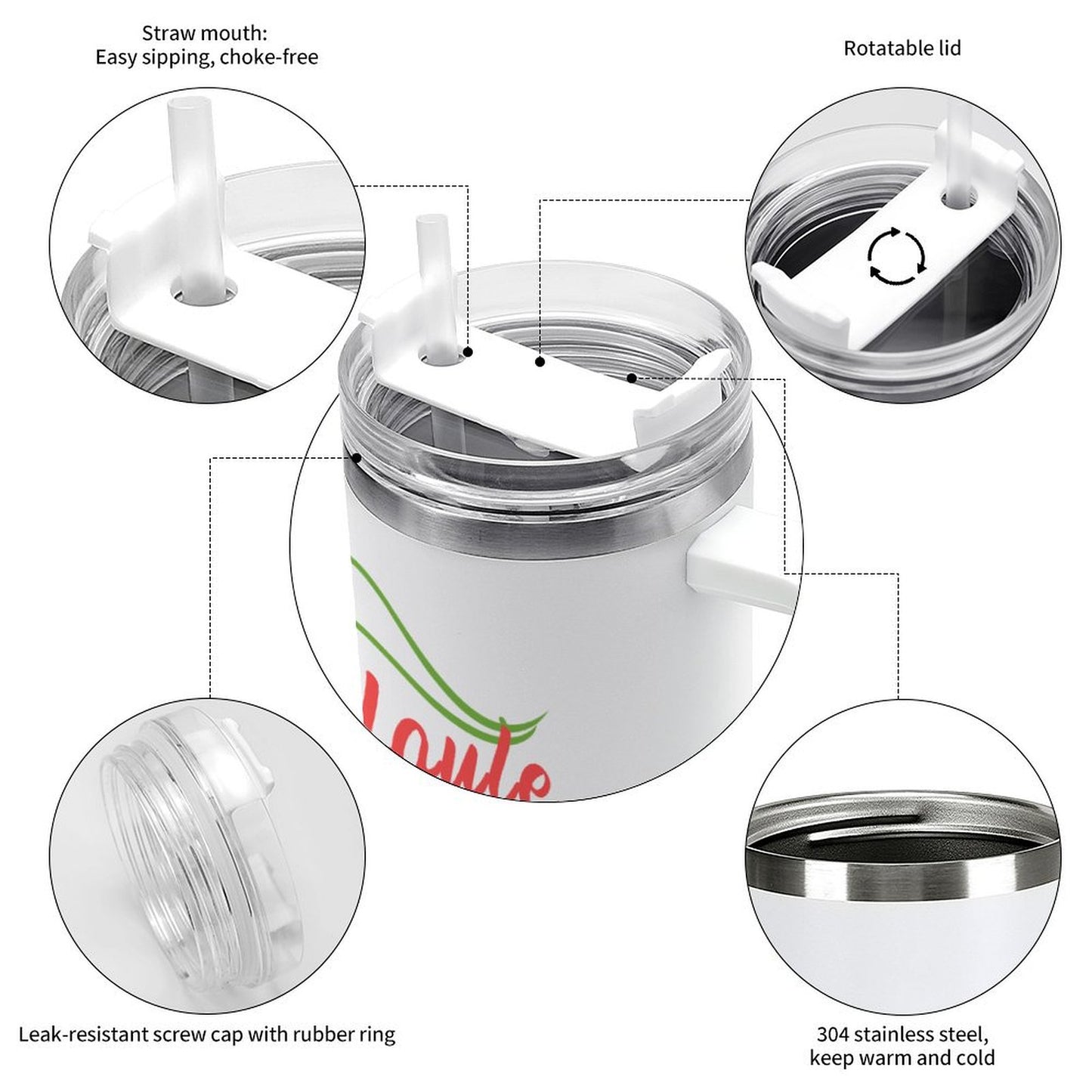 PHDT00024 POD US Local Tumbler 40 oz Large Capacity Car Cup Christmas Tree