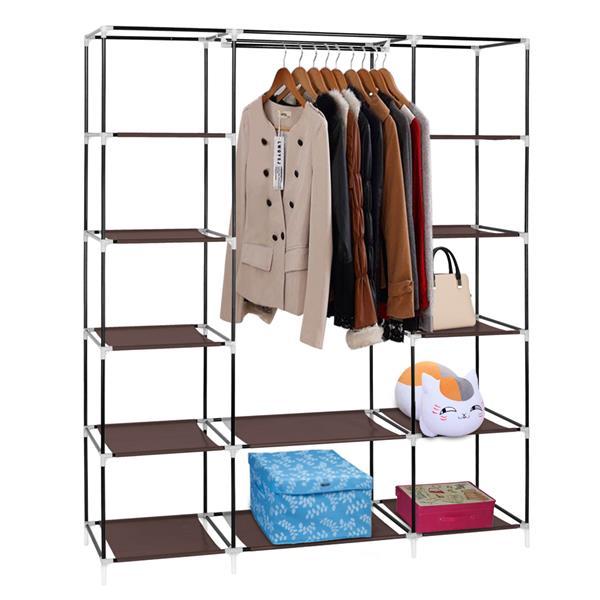 US Local Non Woven Wardrobe With 5 Layers And 12 Compartments