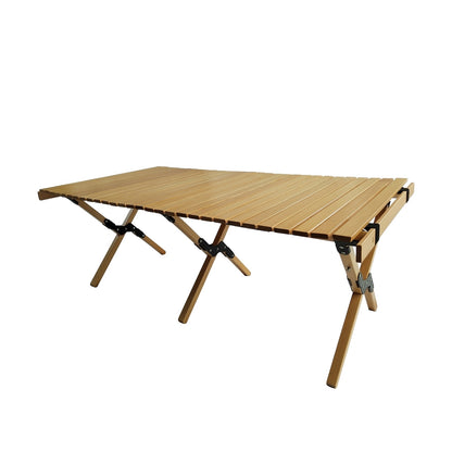 US Local Multi-Function Foldable Wooden Patio Dining Table, Natural - Indoor Outdoor