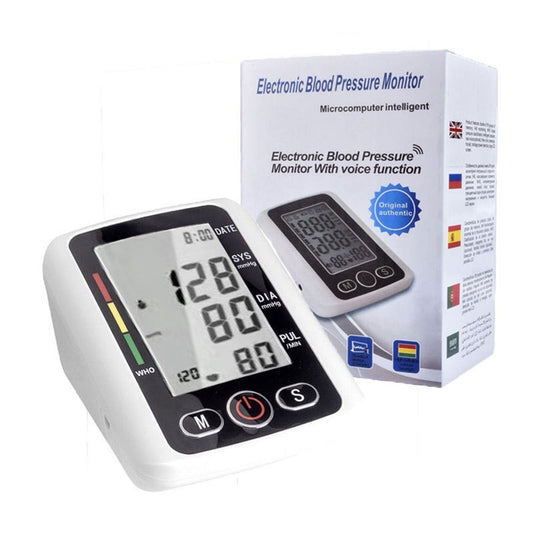UK Local Automatic Upper Arm Blood Pressure Monitor Pulse Meter BP Machine Voice Talking