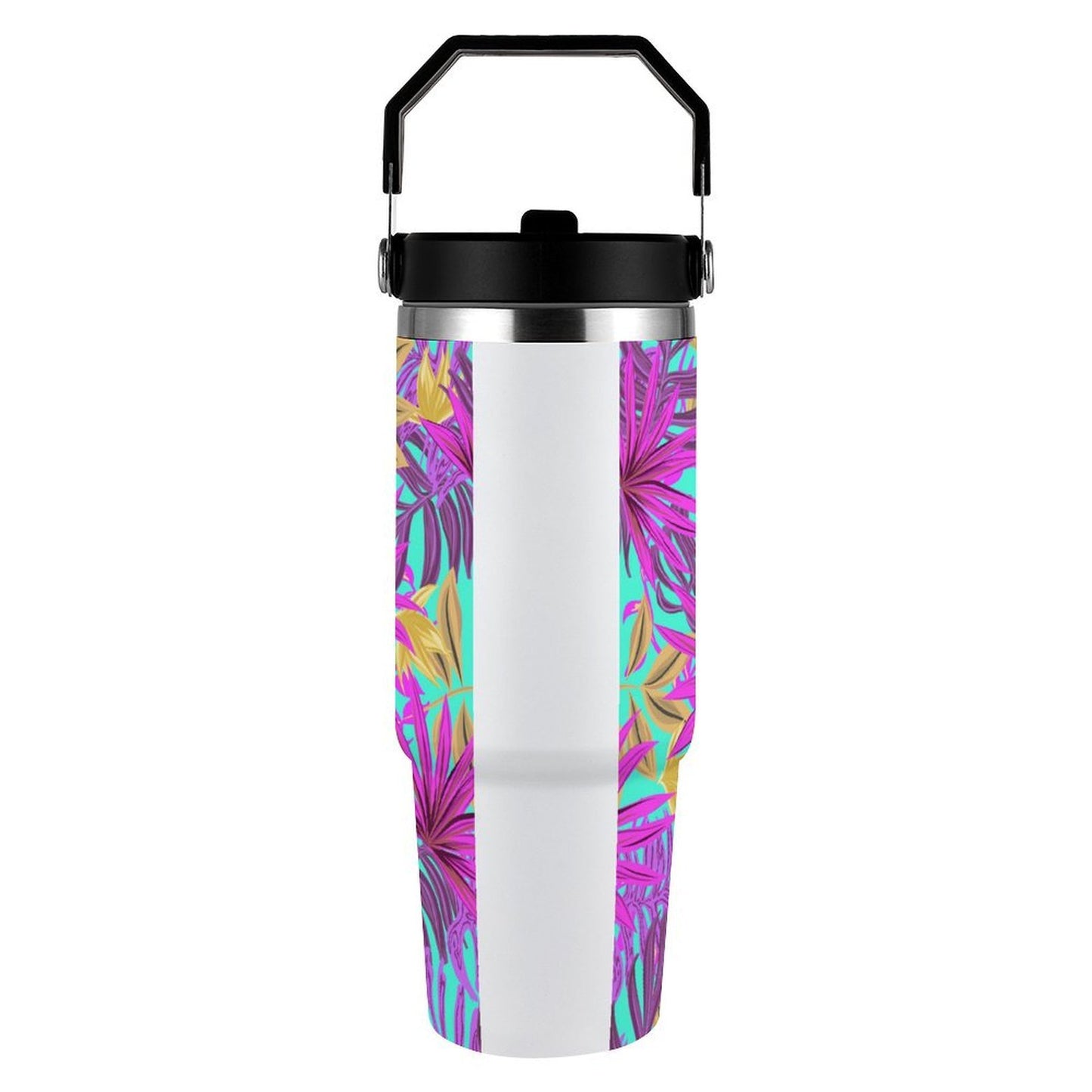 POD US Local Tumbler 30oz Large Capacity Car Cup Tropical, Green, Pink, Streamer Style