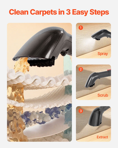 US Local Portable Carpet Cleaner Machine Dual-Water Tank 11.5Kpa Upholstery Cleaner