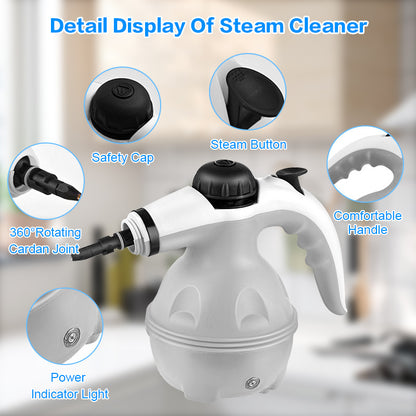 US Local Grenade Steam Cleaner, Pressurized Handheld Cleaner For Household Use, Equipped With 12 Accessories, For Multiple Surfaces And A Powerful Home Steam Machine For Cleaning In Various Scenarios.