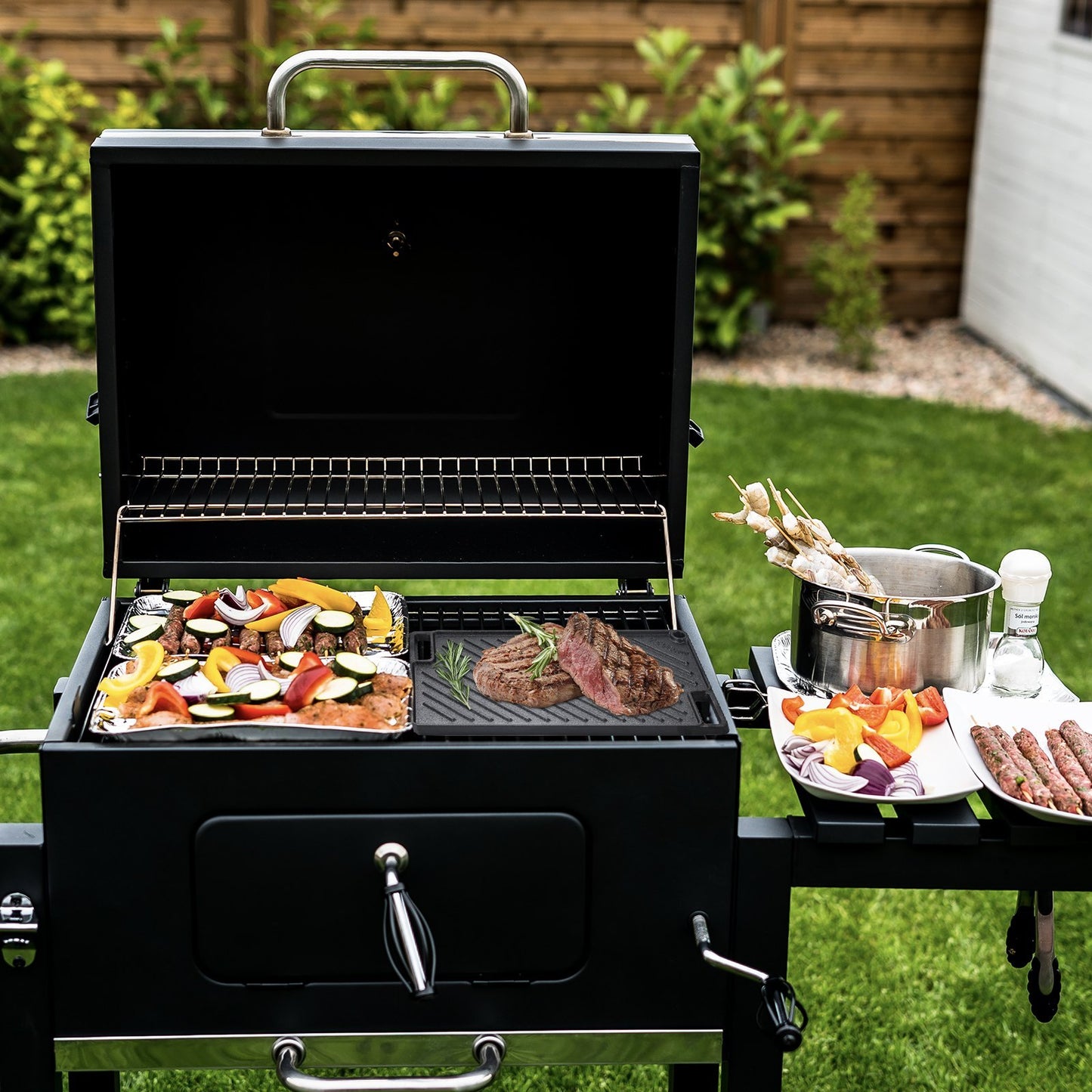 US Local VEVOR Reversible Grill Griddle, Pre-Seasoned Cast Iron Griddle, Rectangular Double Burner Griddle Pan, Non-Stick Family Pan Cookware With Handles, Flat Top Plate For BBQ, Gas Grill, Black