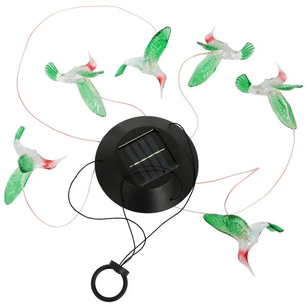 US Local LED Solar Hummingbird Wind Chime Solar String Lights 6 LEDs Color