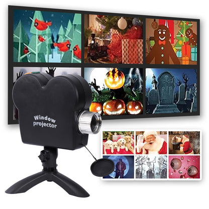 US Local Halloween Window Projector Christmas Holographic Optical Home Window Display Pro