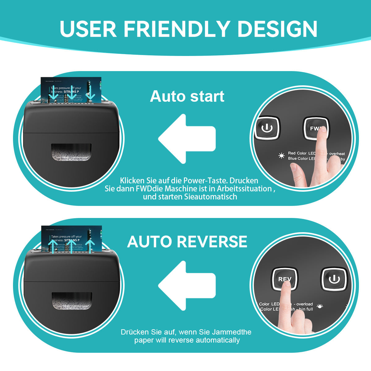 US Local Woolsche Cross Cut Document Shredder 18 Sheet Document Shredder Credit Card Shredder Security Level P-4 For Home, Office And Schools