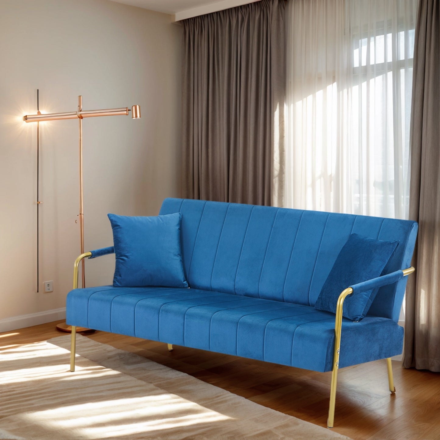 US Local Modern Velvet Loveseat Sofa For Living Room