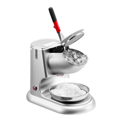 US Local Commercial Ice Crusher 220LBS H Electric Snow Cone Maker Shaved Ice Silver