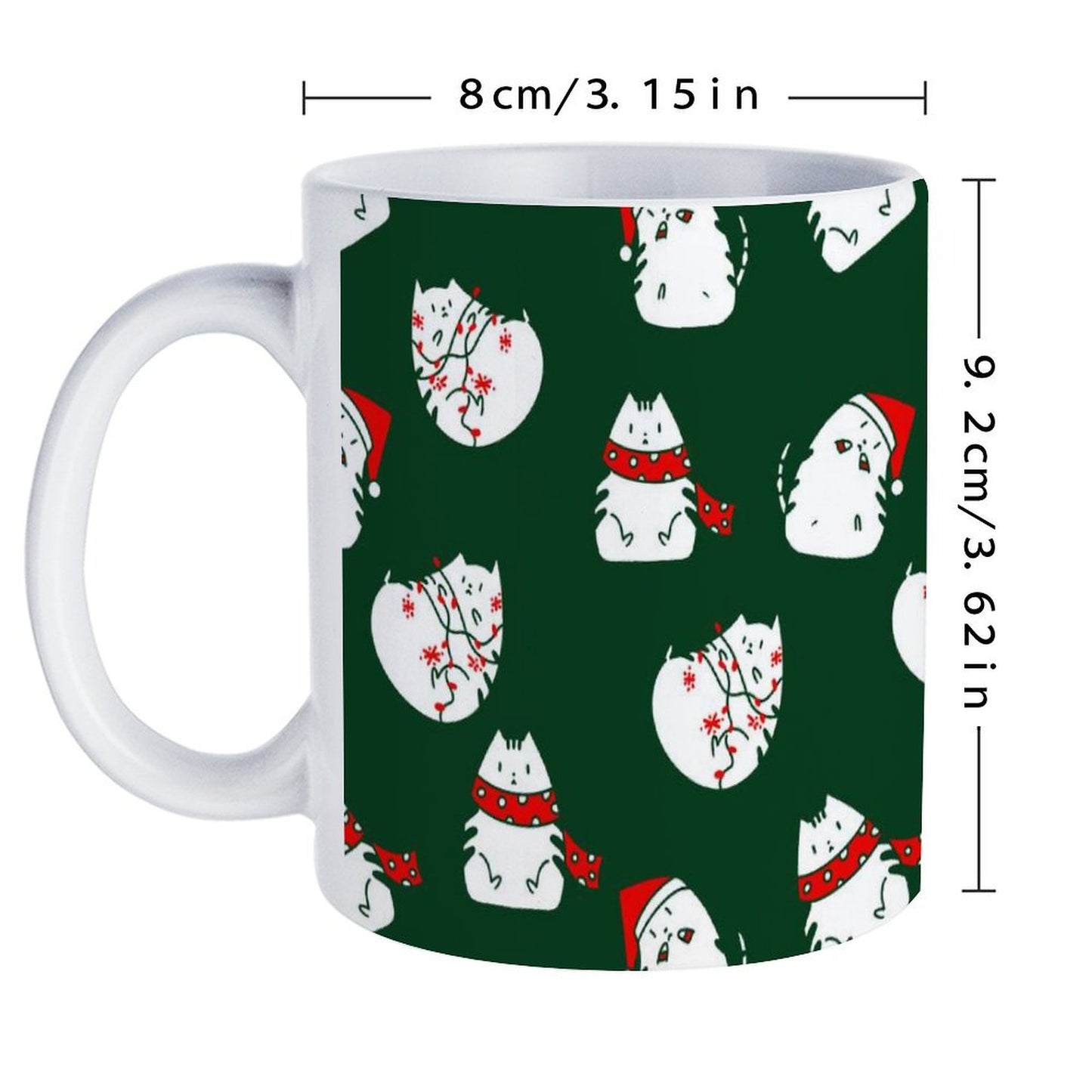 POD US Local White mug with full print, Christmas Cat 0031