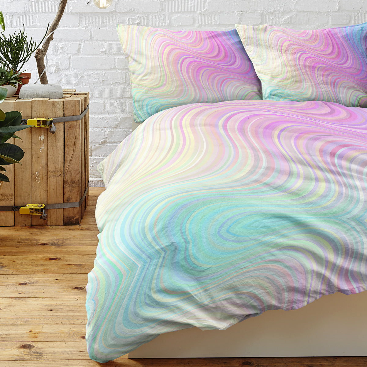 US & UK Local Girly Duvet Cover Rainbow Glitter Ombre Bedding Sets 3 Pcs Chic Purple Blue Green Pastel Bed Spreads Sparkle Quilt Cover Set With 2 Pillow Shams