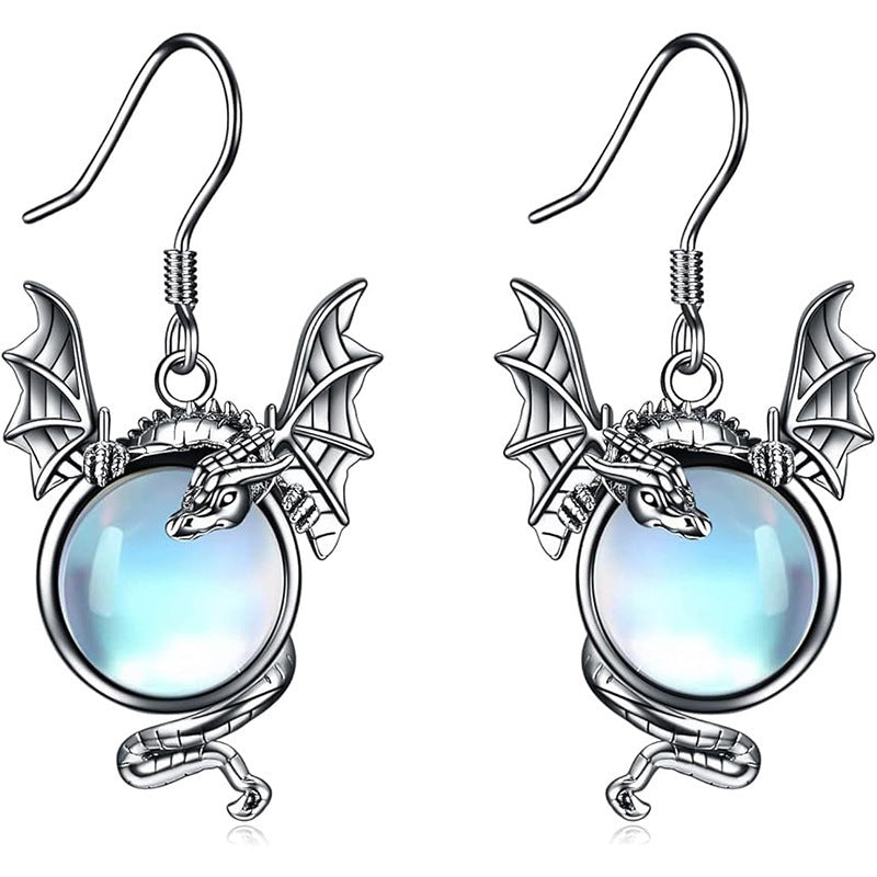 European And American Fashion Twelve Zodiac Flying Dragon Earrings