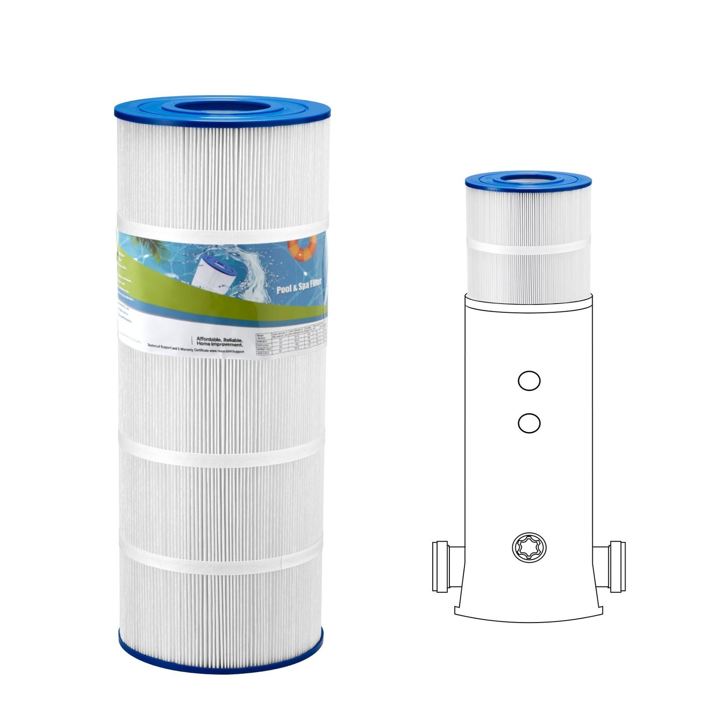 US Local Hot Tub Pool Filter Cartridge 120 Sqft Compatible Hayward CX1200RE Pleatco PA120