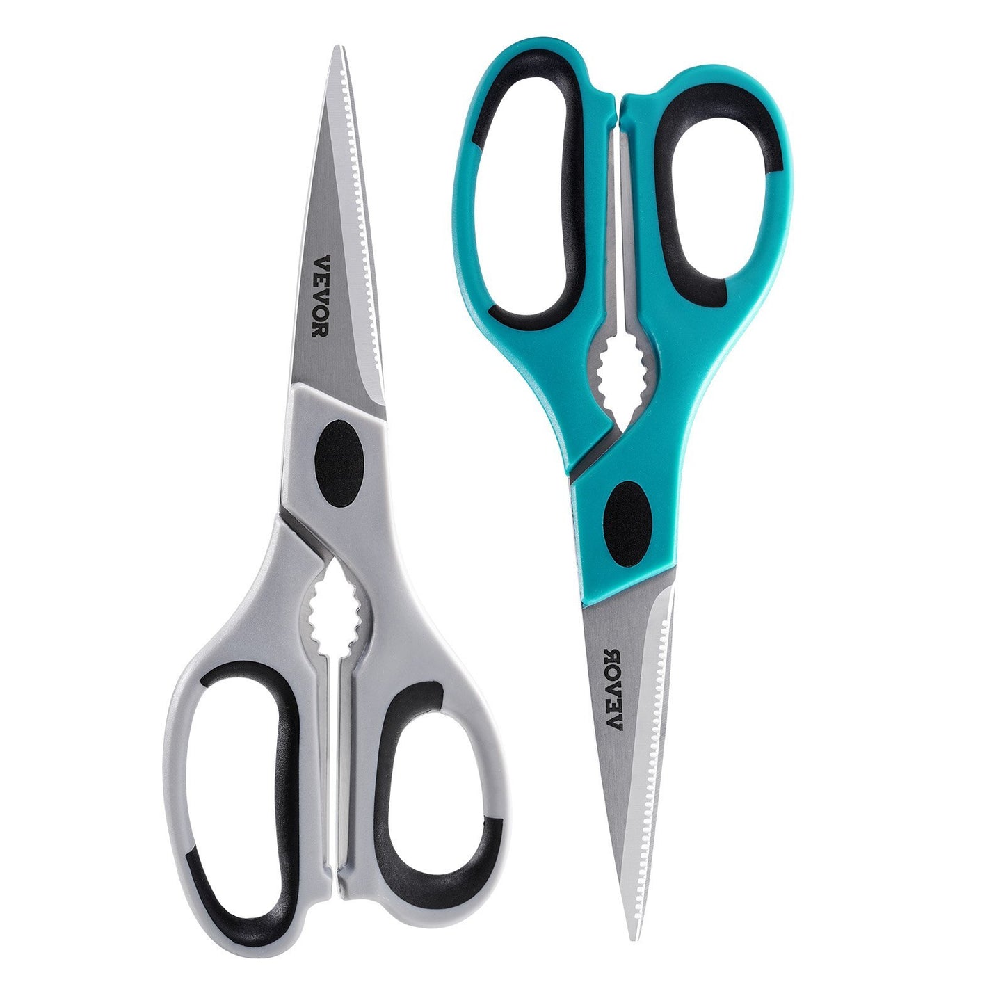 US Local Kitchen Scissors 2 Pack Stainless Steel Kitchen Cooking Shears Cyan Grey
