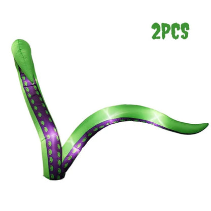 US Local 2 Pack Halloween Inflatable Octopus Tentacles Outdoor Decorations, Blow Up Hanging Decoration With Built-in LED Lights, Striking Window Decor For Halloween Party Outdoor Yard Garden Lawn