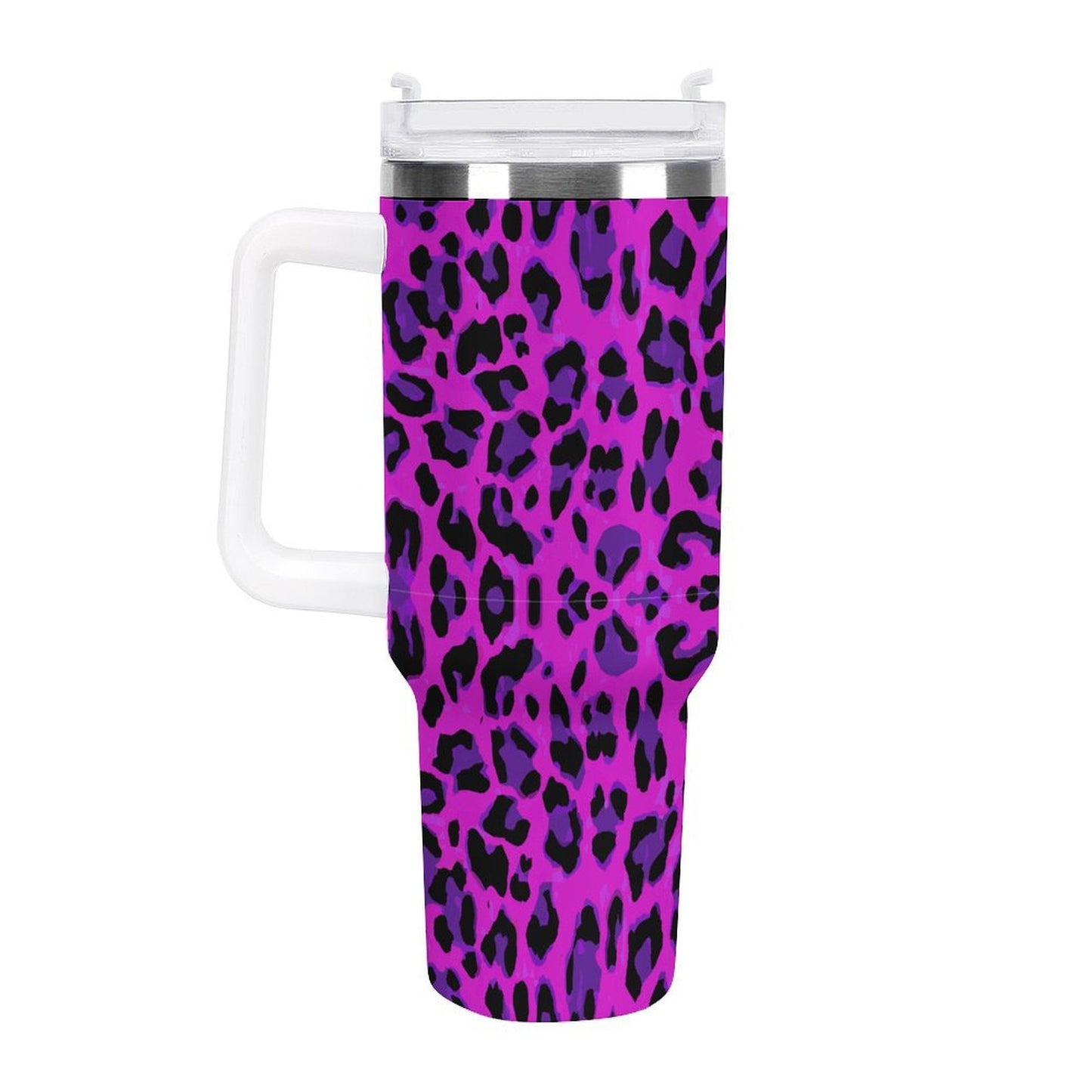 PHDT00128 POD US Local Tumbler 40 oz Large Capacity Car Cup Purple Leopard