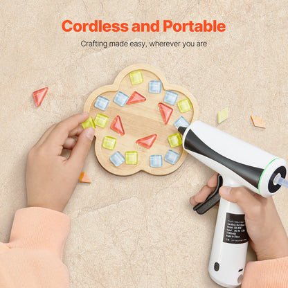 US Local VEVOR Hot Glue Gun, Rechargeable Cordless Glue Gun, Mini Wireless Hot Glue Gun Kit With 2200mAh Battery, 20 Pcs Glue Sticks, Fast Preheating & High Temp, For Crafts, Arts, DIY, Quick Home Repairs