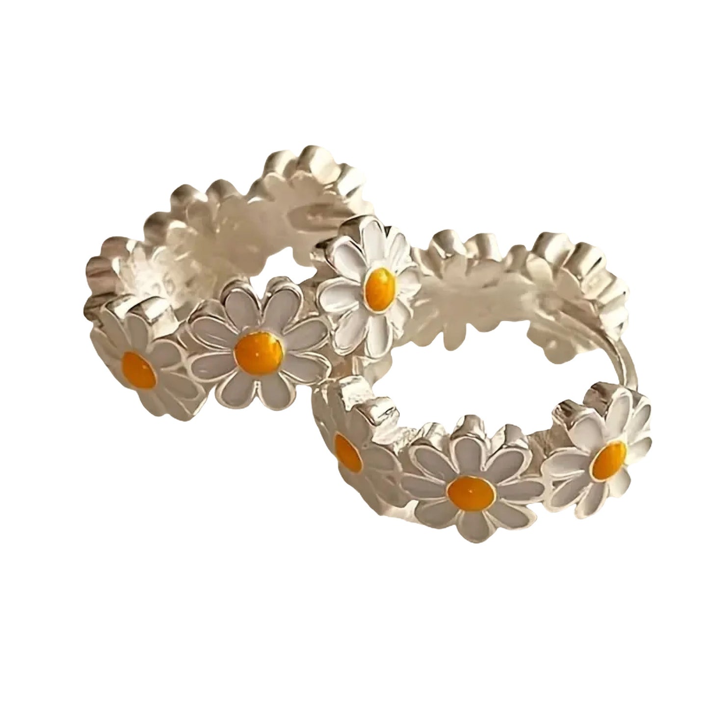 Fashion Daisy Flower Ring Earrings Suitable For Daily And Party Wear Vacation Beach Accessories