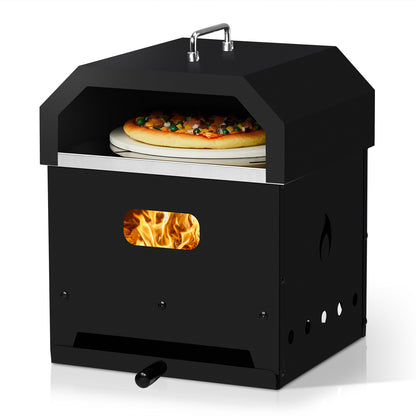 US Local Black, Square Pizza Oven With Handle, Iron Charcoal Oven